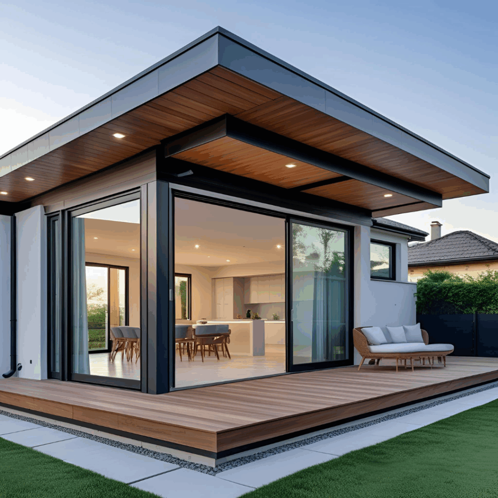 Integreret overdækning i husets arkitektur